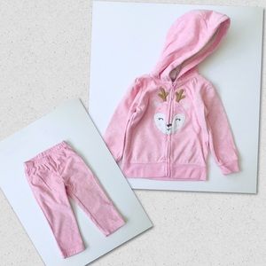 Carter’s pink reindeer hoodie with matching pants